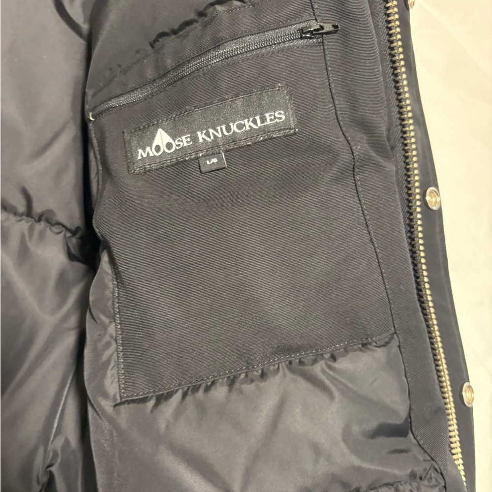 Moose Knuckles Black Ski Jacket with Fur Hood - Picture 6 of 16